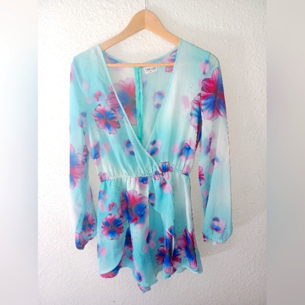 TIGER MIST BLUE FLOWER ROMPER